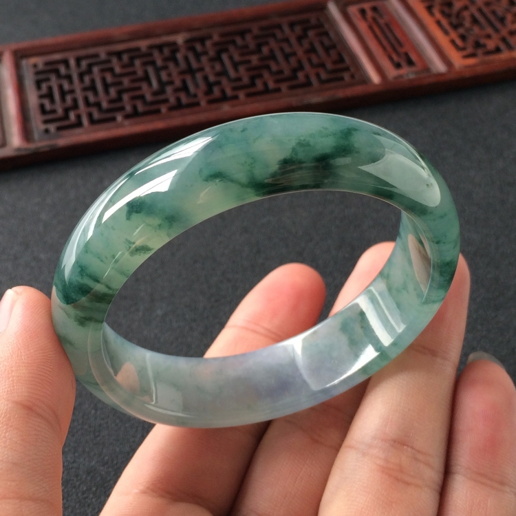 (超值推荐)冰种飘花手镯(57.5mm)