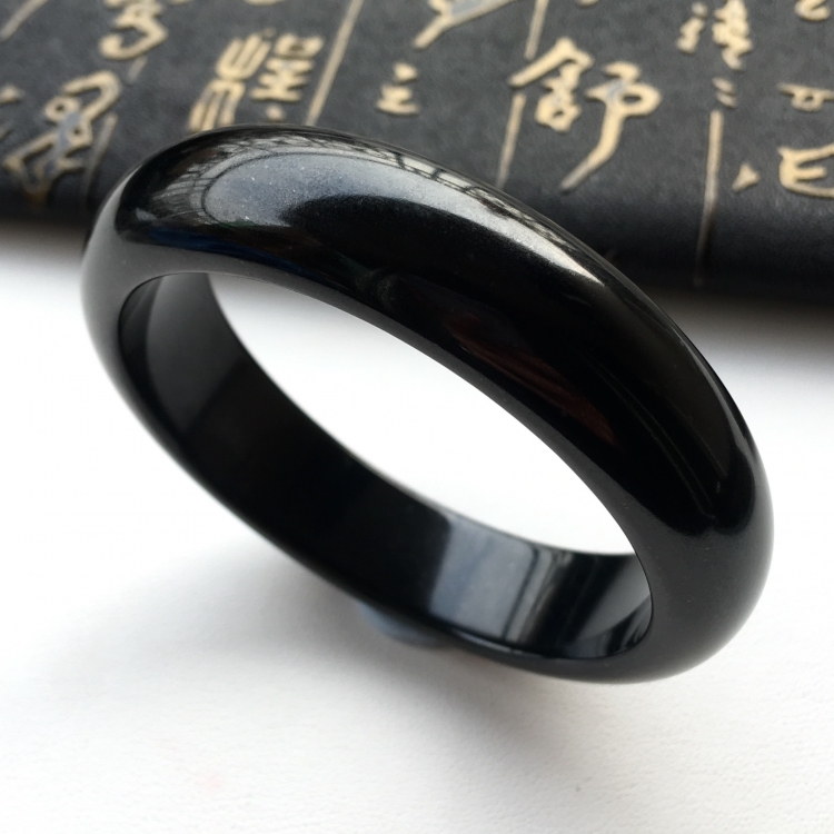 (超值推荐)细糯种墨翠手镯(56mm)