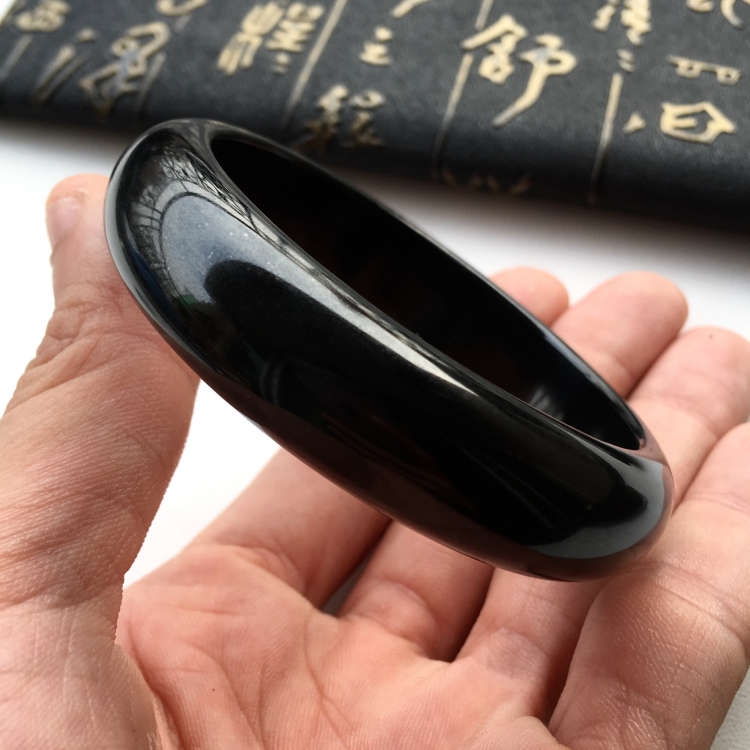 (超值推荐)细糯种墨翠手镯(56mm)