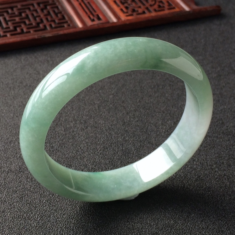 (超值推荐)糯冰种飘花手镯(60mm)