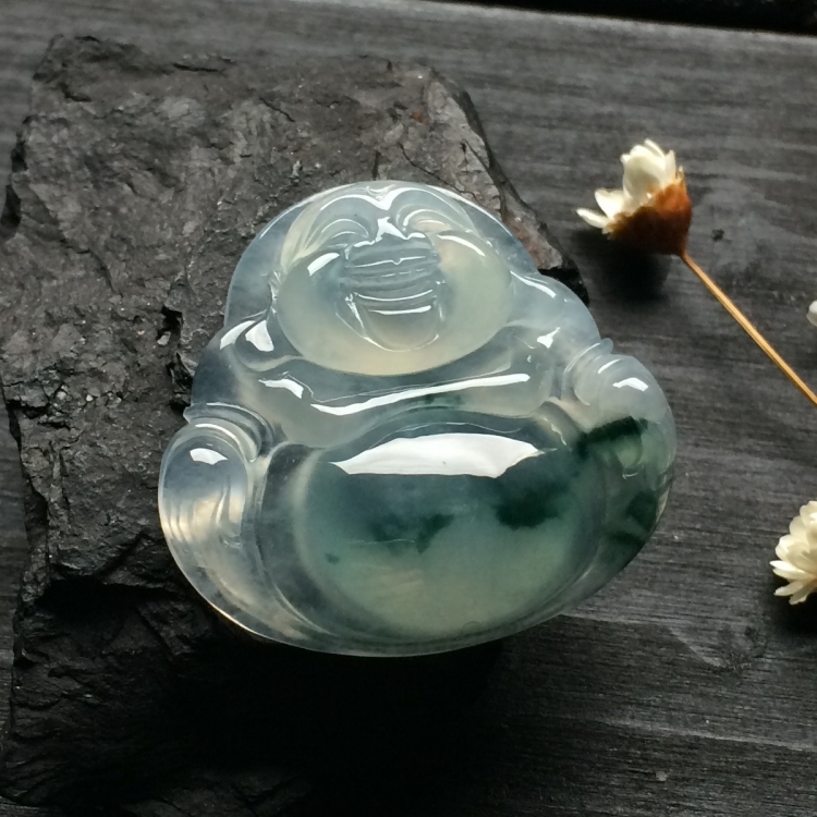 （超值推荐）冰种飘花玉佛挂件