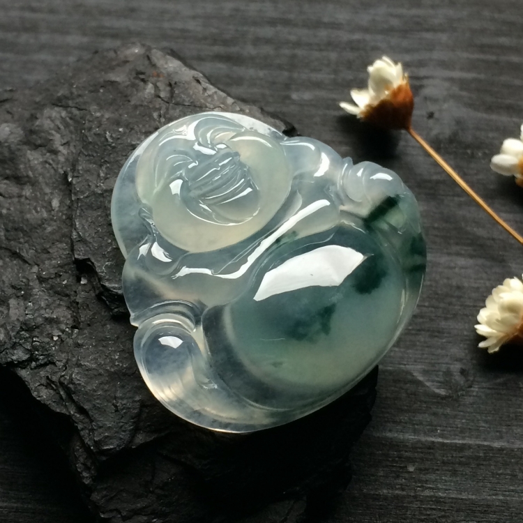 （超值推荐）冰种飘花玉佛挂件
