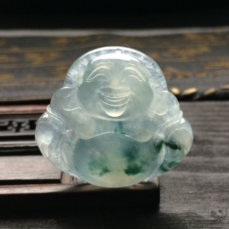 （超值推荐）冰种飘花玉佛挂件