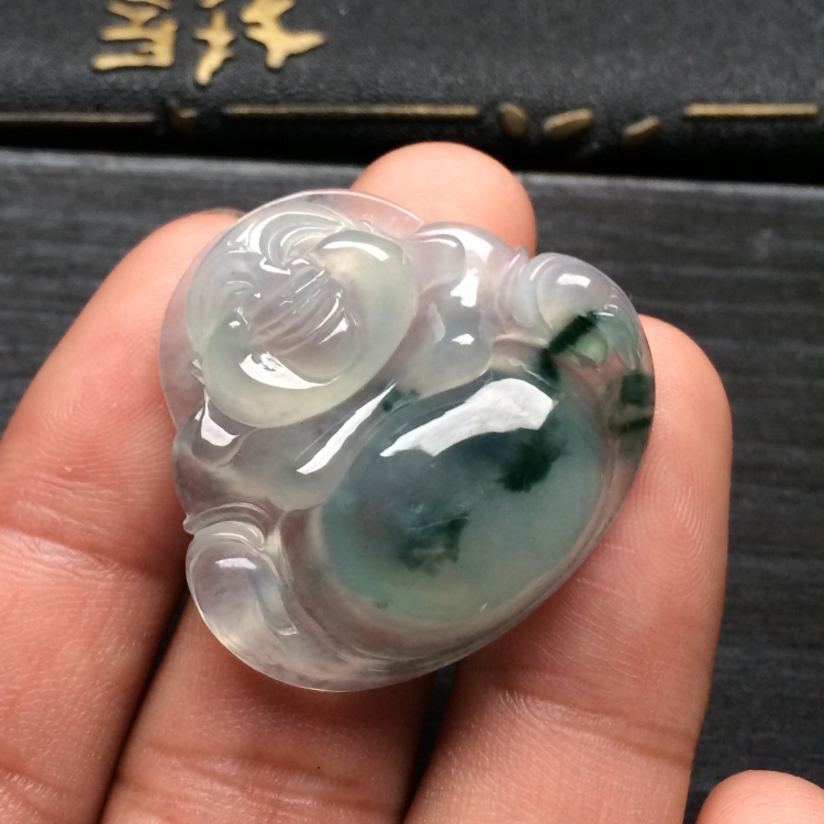 （超值推荐）冰种飘花玉佛挂件