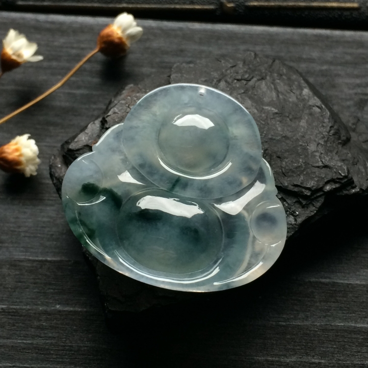 （超值推荐）冰种飘花玉佛挂件