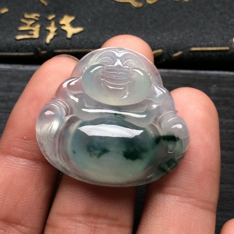 （超值推荐）冰种飘花玉佛挂件
