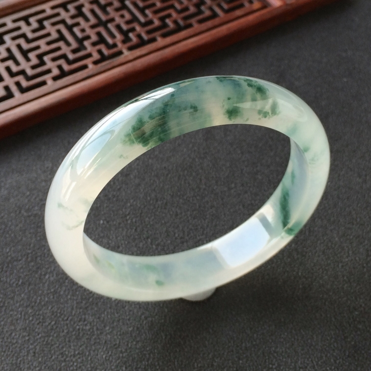 (超值推荐)冰种飘花手镯(54.4mm)
