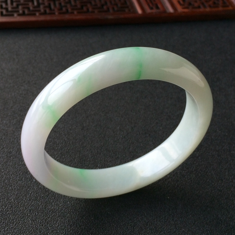 (超值推荐)糯冰种飘翠手镯(60.3mm)
