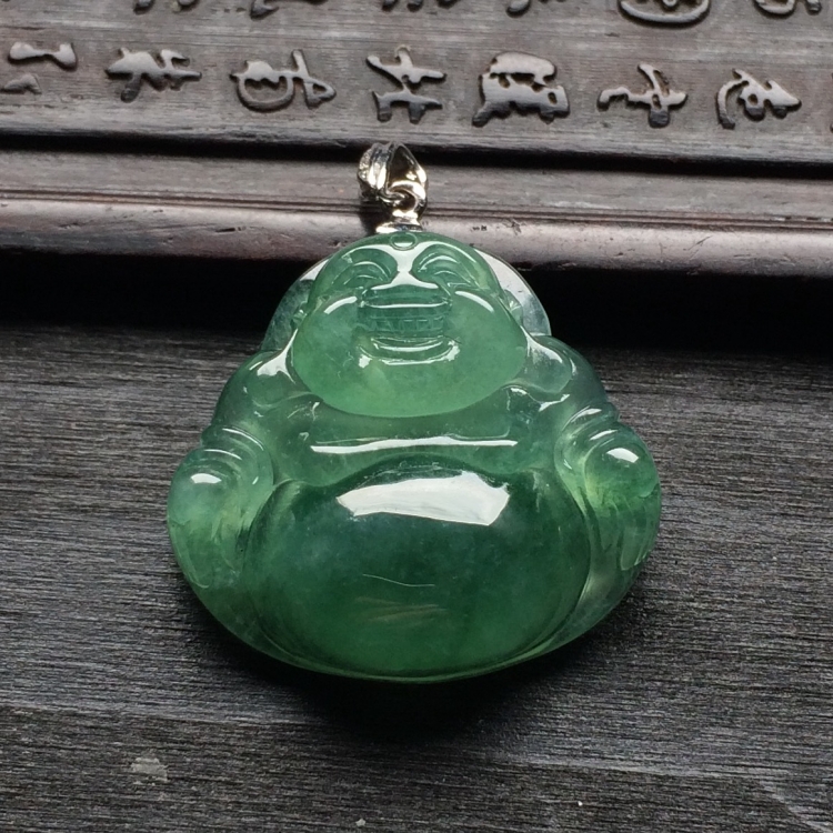 （超值推荐）冰种晴水玉佛挂件（金扣）