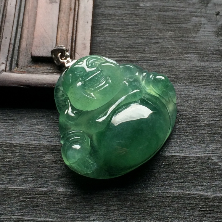 （超值推荐）冰种晴水玉佛挂件（金扣）