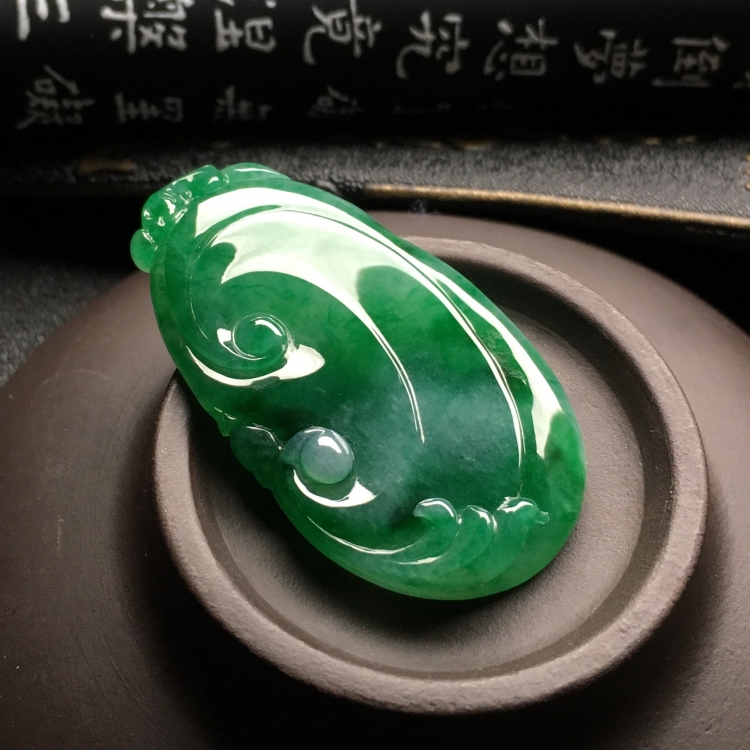 （超值推荐）糯冰种飘翠如意挂件