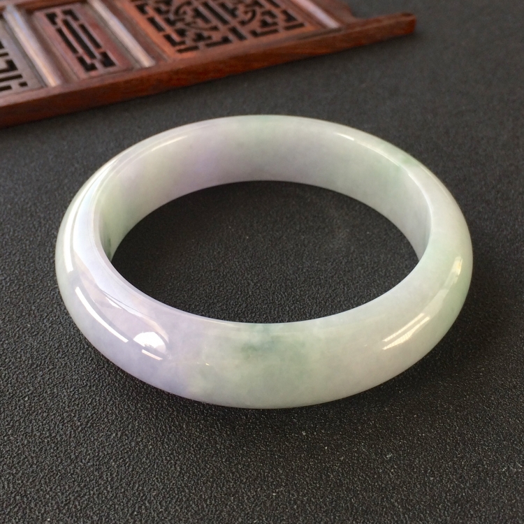 (超值推荐)糯冰种紫罗兰飘花手镯(57.5mm)