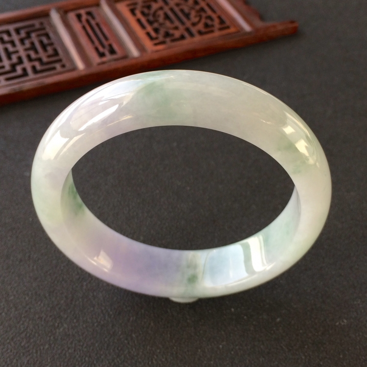 (超值推荐)糯冰种紫罗兰飘花手镯(57.5mm)