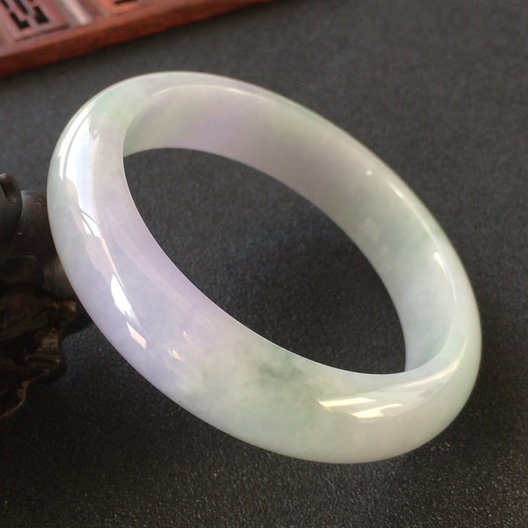(超值推荐)糯冰种紫罗兰飘花手镯(57.5mm)