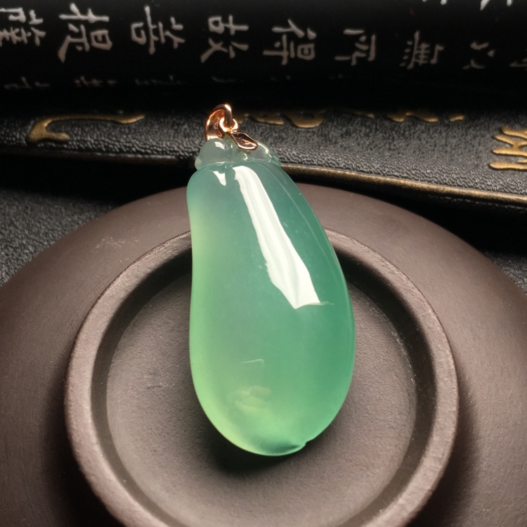（超值推荐）冰种晴水福瓜挂件（金扣）