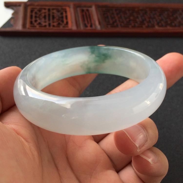 (超值推荐)冰种飘花手镯(58.4mm)