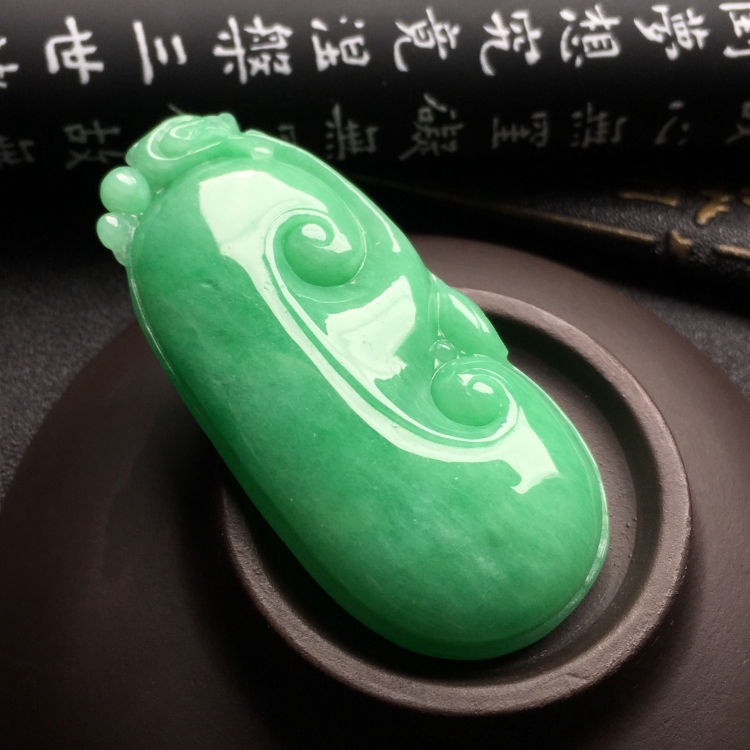 （超值推荐）糯冰种豆色如意挂件