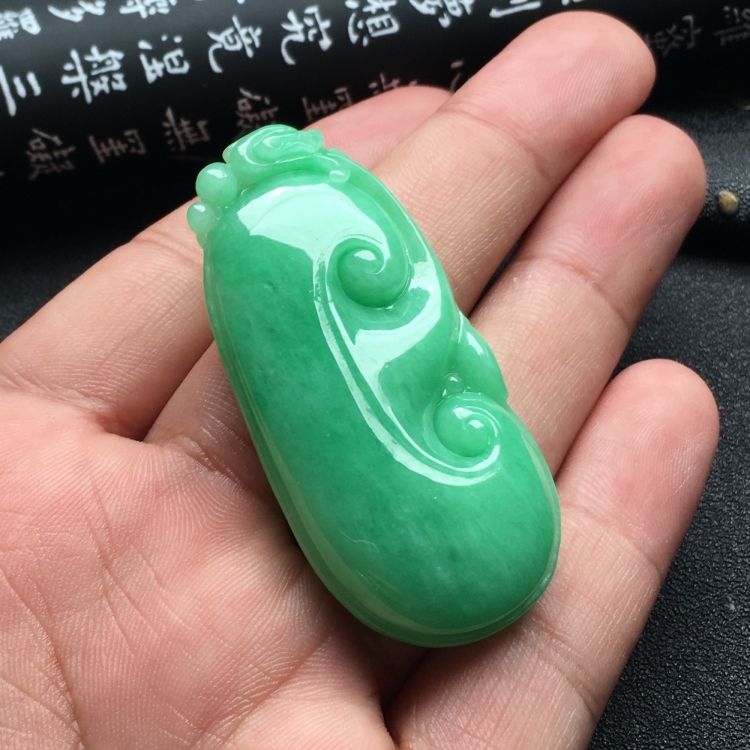 （超值推荐）糯冰种豆色如意挂件