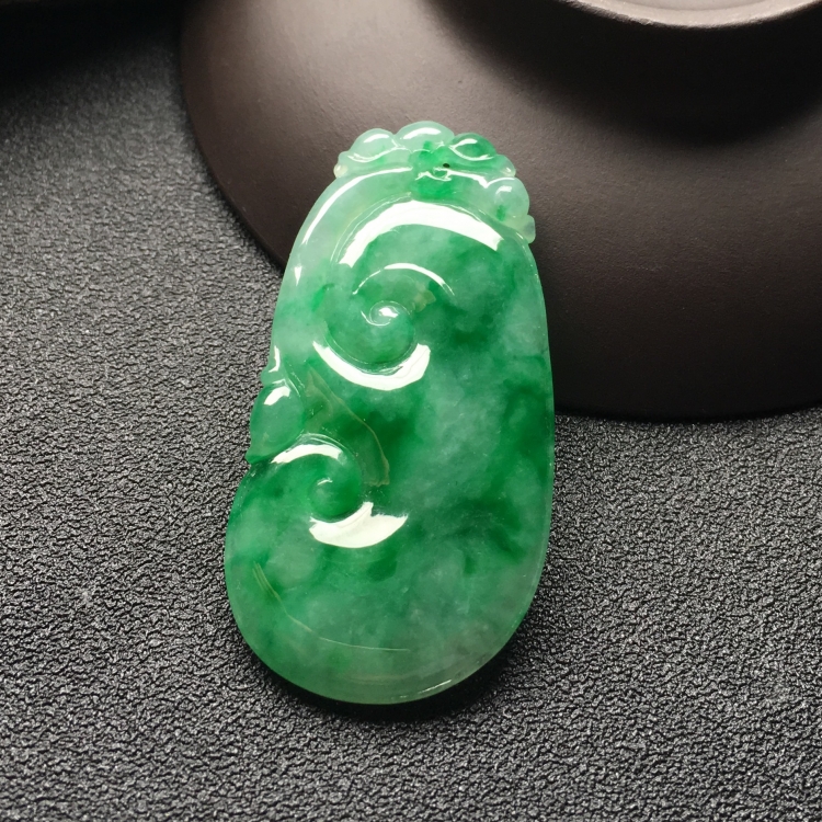 （超值推荐）糯冰种飘翠如意挂件