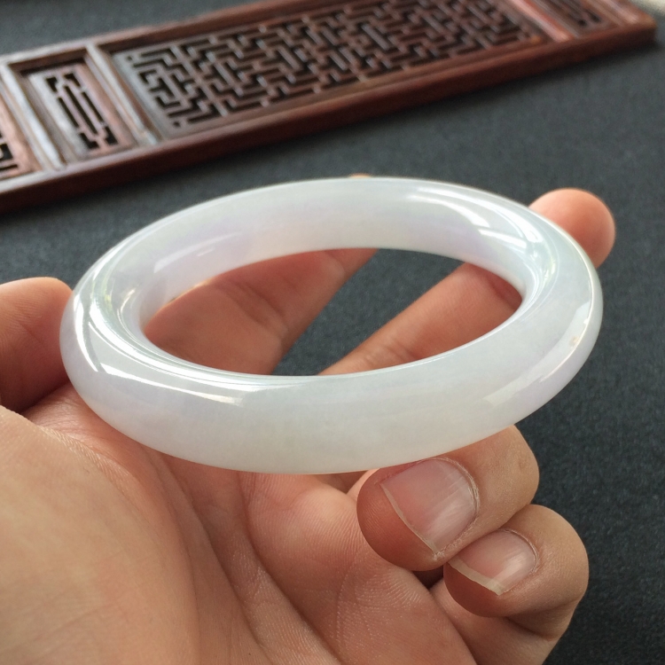 (超值推荐)糯冰种紫罗兰圆条手镯(56mm)