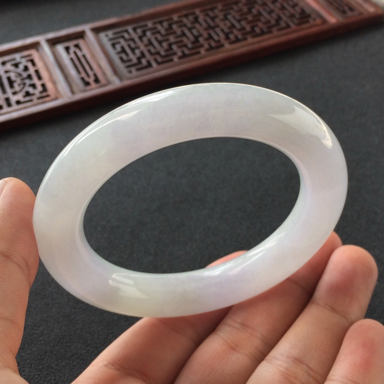(超值推荐)糯冰种紫罗兰圆条手镯(56mm)