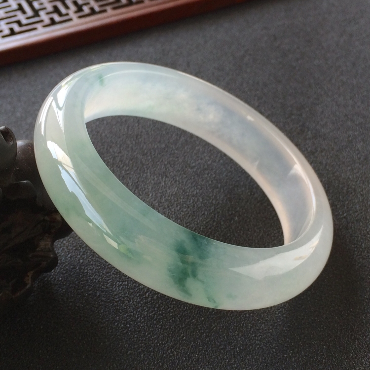 (超值推荐)冰种飘花手镯(56.3mm)