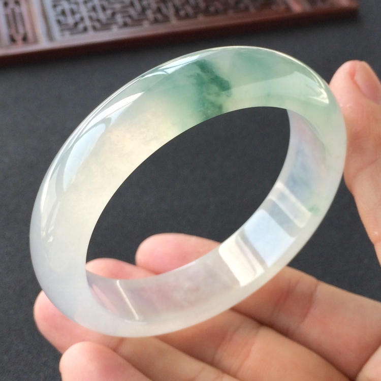 (超值推荐)冰种飘花手镯(56.3mm)