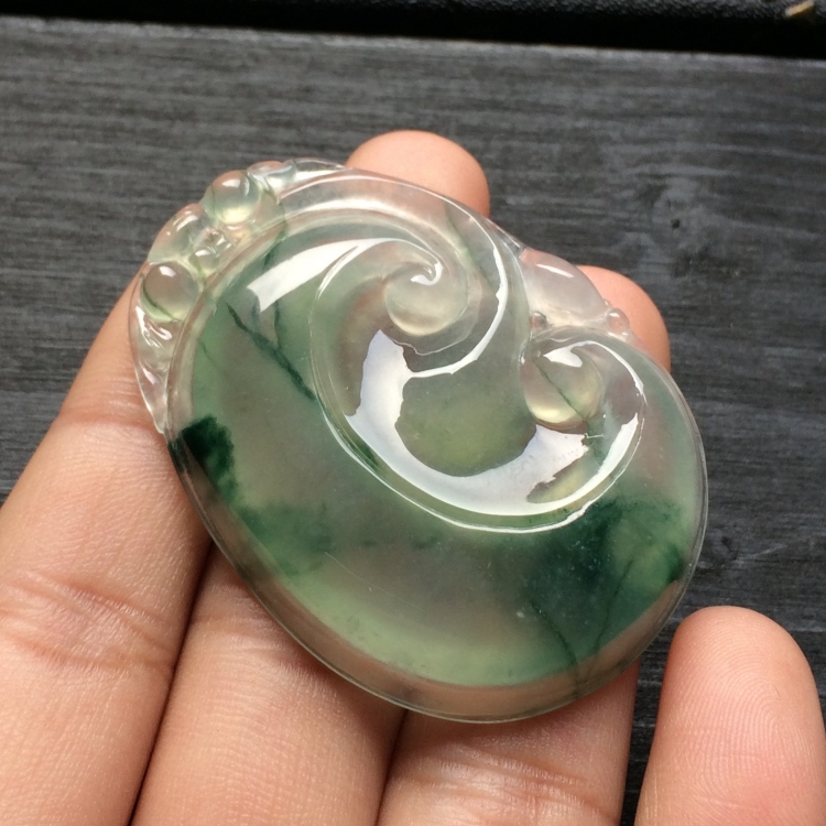 （超值推荐）冰种飘花如意挂件