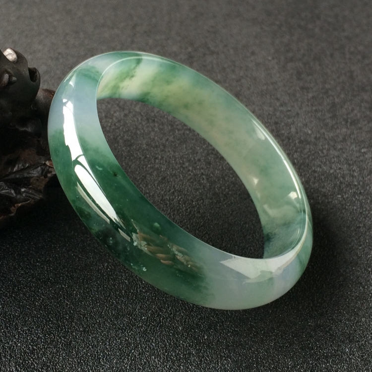 (超值推荐)冰种飘花手镯(57.5mm)