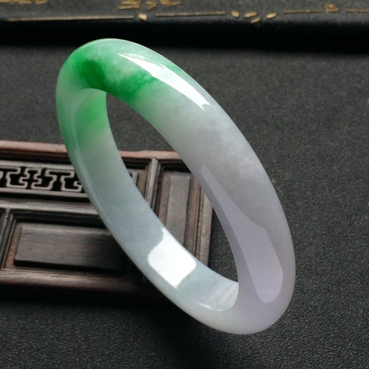 （超值推荐）糯冰种飘翠手镯（57mm）