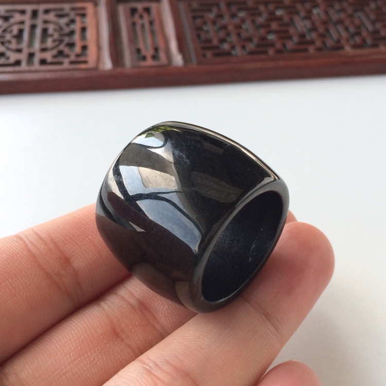 (超值推荐)细糯种墨翠路路通挂件/指环