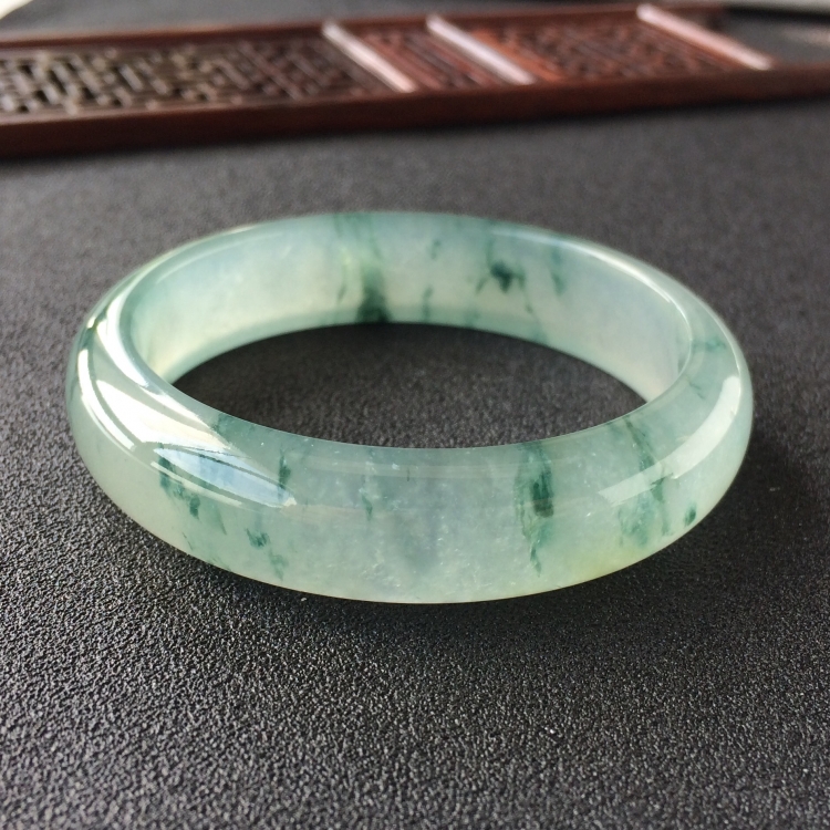 (超值推荐)冰种飘花手镯(53mm)