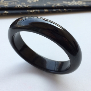 (超值推荐)细糯种墨翠手镯(53.1mm)