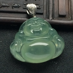 （超值推荐）冰种晴水玉佛挂件（金扣）