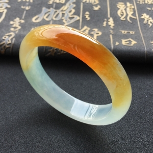 (超值推荐)冰种红黄翡手镯(57.8mm)
