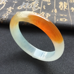 (超值推荐)冰种红黄翡手镯(57.5mm)