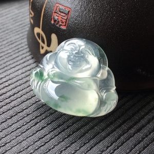 (超值推荐)冰种飘花玉佛挂件