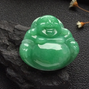 （超值推荐）糯冰种豆色玉佛挂件