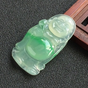 (超值推荐)冰种飘翠站佛挂件
