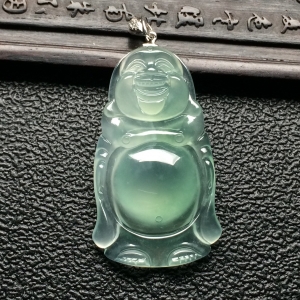 （超值推荐）冰种晴水站佛挂件（金扣）