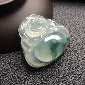 （超值推荐）冰种飘花玉佛挂件