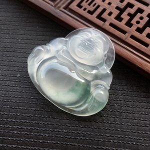 (超值推荐)冰种飘花玉佛挂件