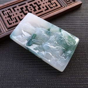 (超值推荐)糯冰种飘花普贤菩萨挂件