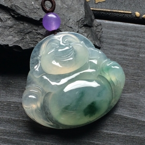（超值推荐）冰种飘花玉佛挂件