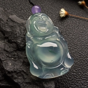 （超值推荐）冰种略飘花站佛挂件