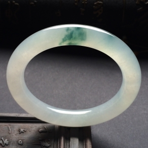 （超值推荐）冰种飘花圆条手镯（54mm）