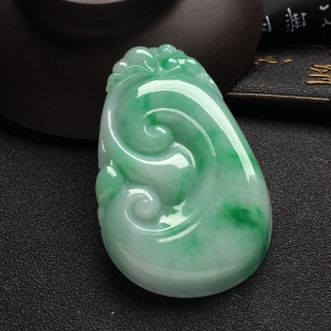 （超值推荐）糯冰种飘翠如意挂件
