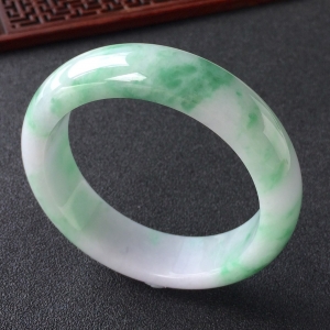(超值推荐)糯冰种飘花手镯(56.8mm)