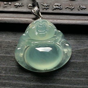（超值推荐）冰种晴水玉佛挂件（金扣）