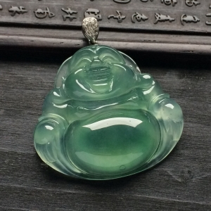 （超值推荐）冰种晴水玉佛挂件（金扣）